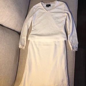 Lace skirt set ,white.Size small